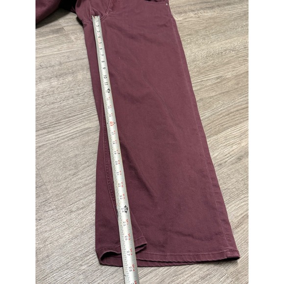 Quince Women's Wide Leg Jeans in Deep Burgundy - Picture 7 of 10